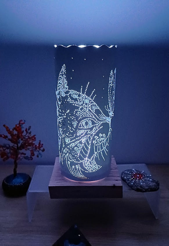 Lampe chat et papillon