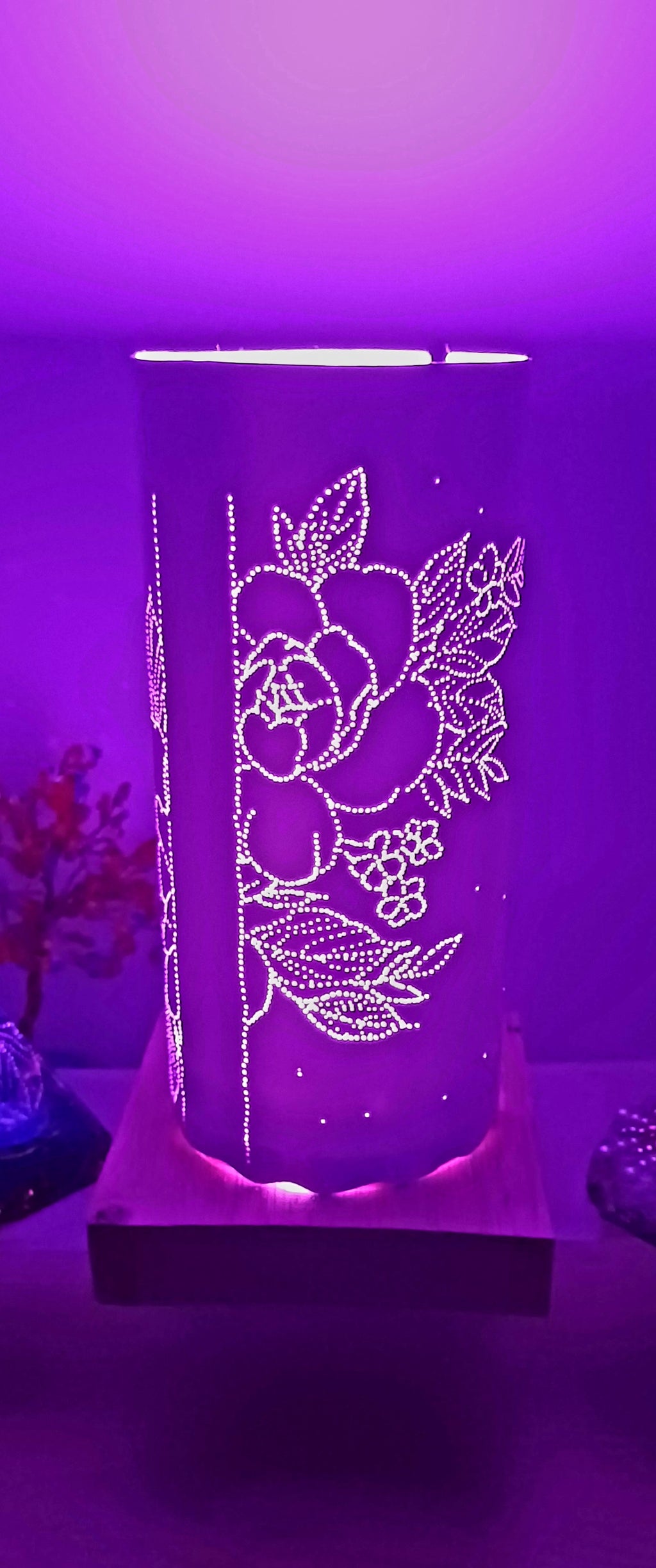 Lampe tableau fleur