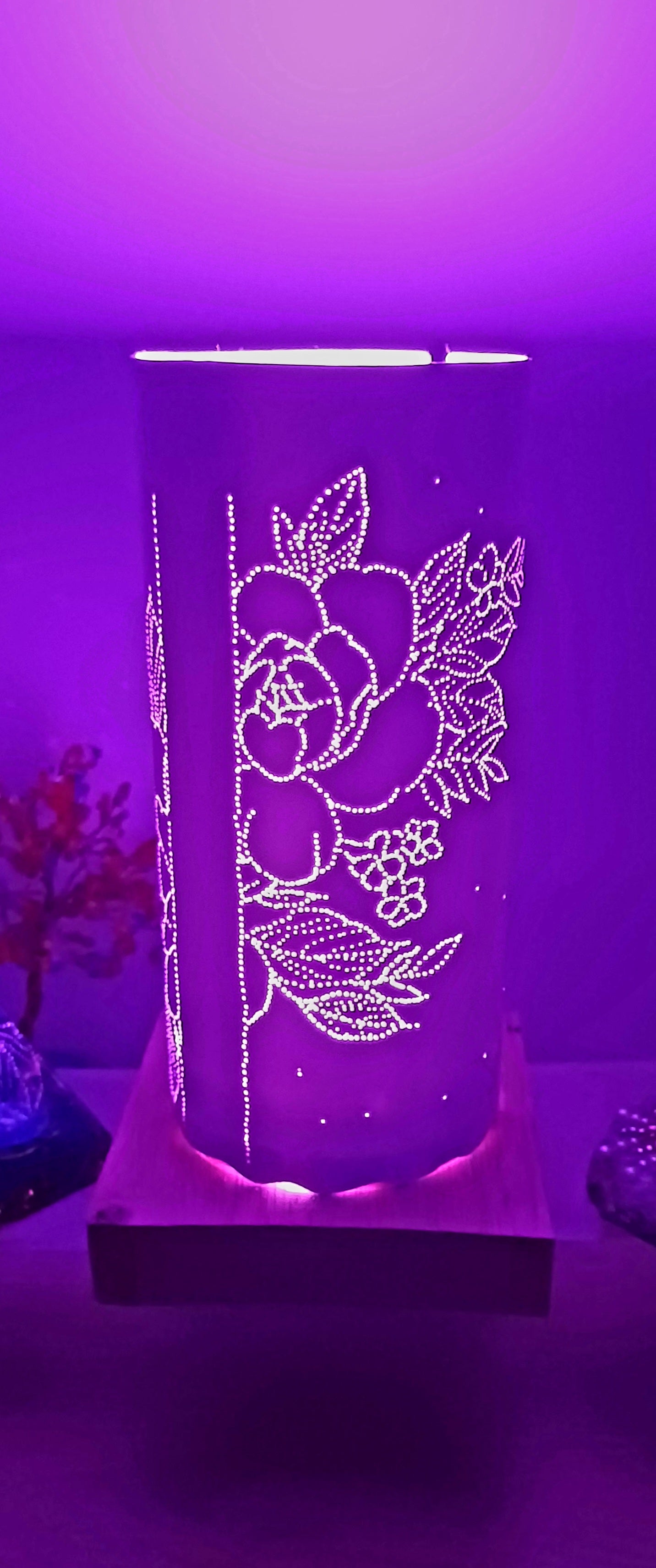 Lampe tableau fleur