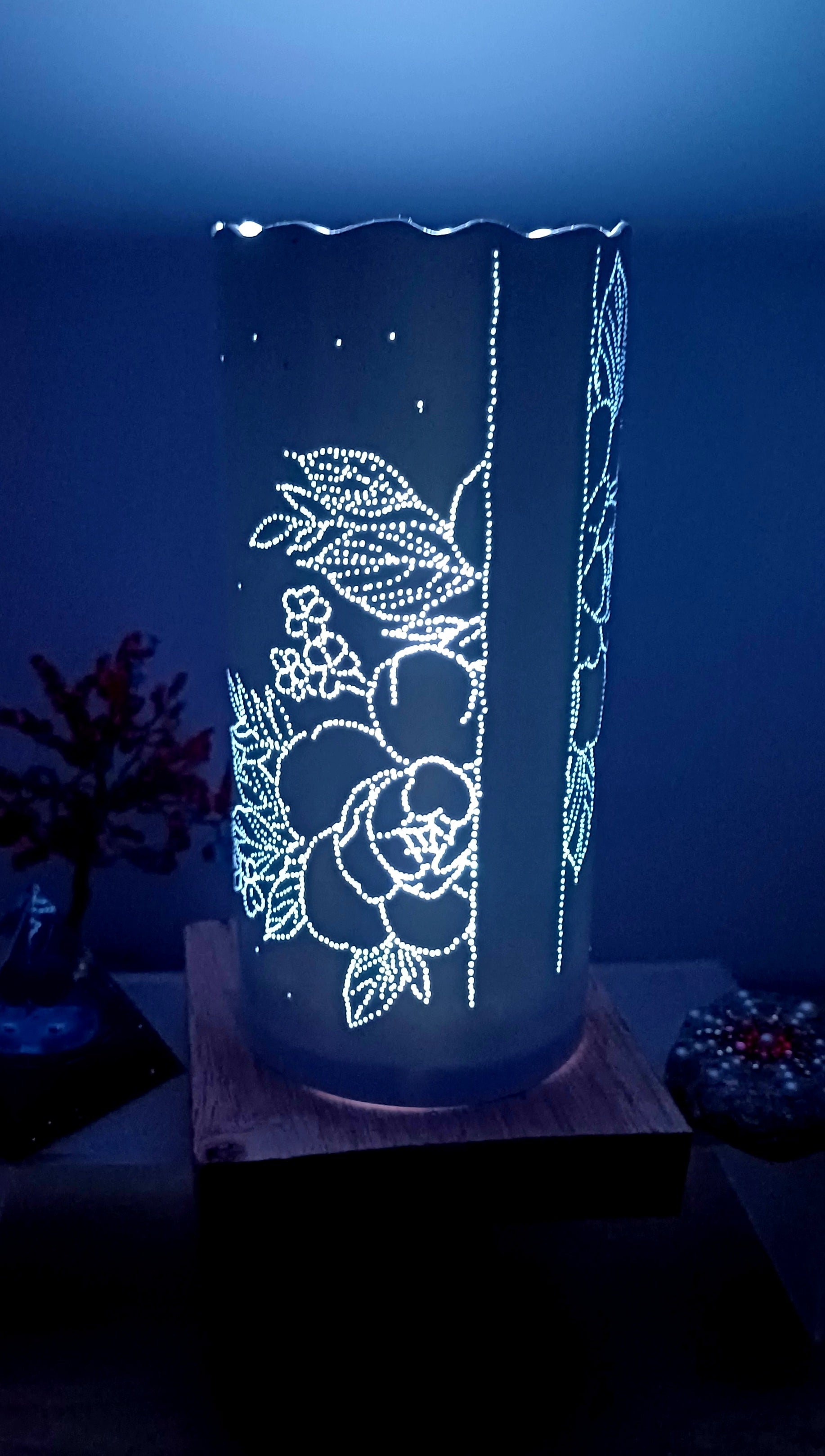 Lampe tableau fleur